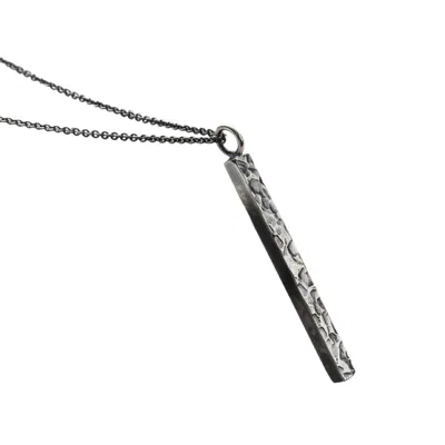 Posh Totty Designs Men's Men's Textured Oxidised Sterling Silver Bar Necklace In Gray