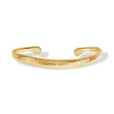 Dower & Hall Nomad Hammered Cuff Bangle In Gold