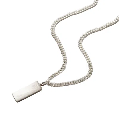 Posh Totty Designs Mens Luxury Sterling Silver Tag Necklace In Metallic