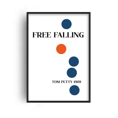 Fanclub Blue / Red Free Falling Giclée Art Print A2 In Multi