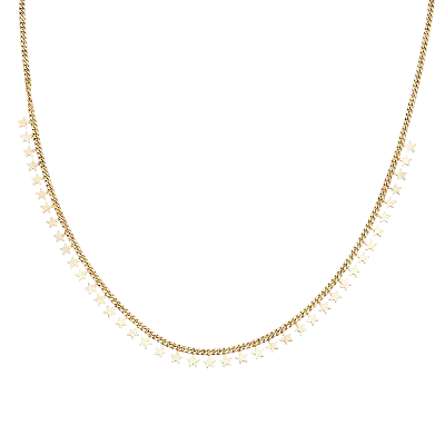 Spero London Multiple Star Sterling Silver Station Necklace In Gold