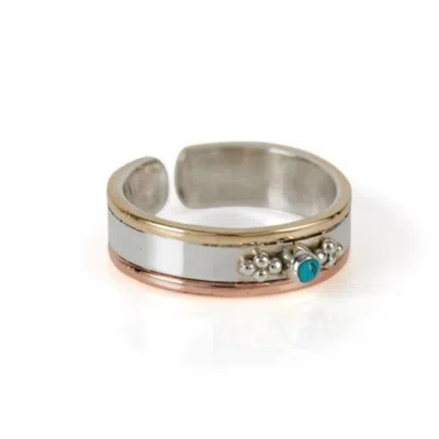 Charlotte's Web Jewellery Women's Blue / Silver Rajput Silver Adjustable Midi Ring Or Toe Ring - Turquoise In Multi