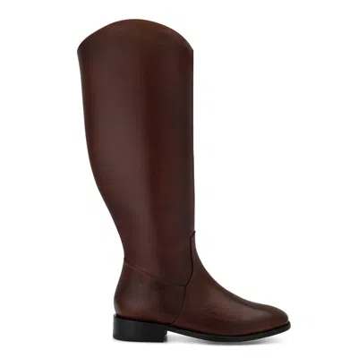 New Amendment Women's Drotning Wide Calf Riding Boot In Black In Brown