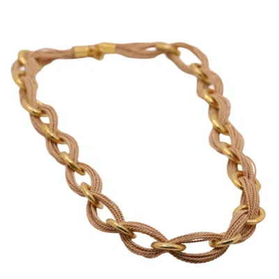 Nart Nature Making Art Women's Neutrals / Gold The Knot Buriti Natural Fiber Necklace In Gold