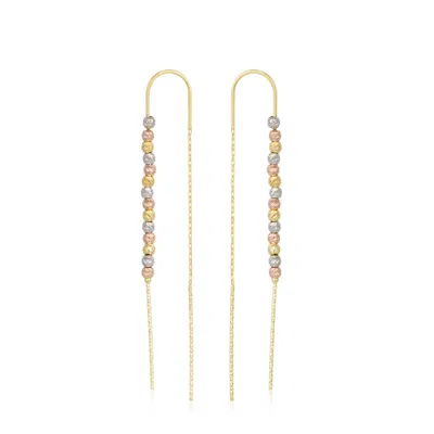 Spero London Sterling Silver Dorica Chain Bead Drop Earring In Gray