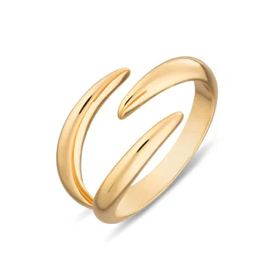 Scream Pretty Men's Gold Claw Triple Band Open Ring - M/l In Gold