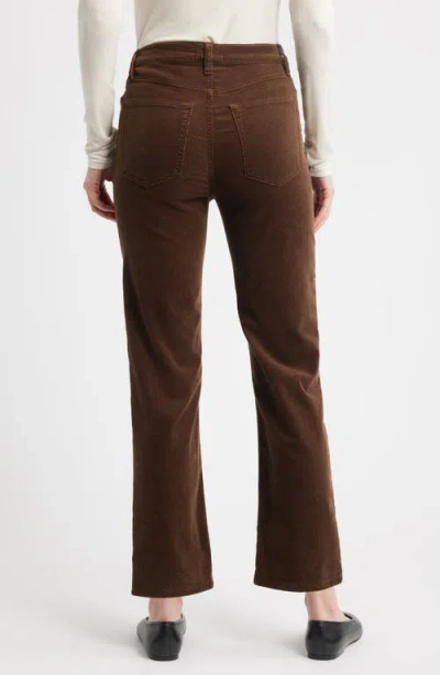 Frame Le Sleek Corduroy Ankle Straight Leg Pants In Brown