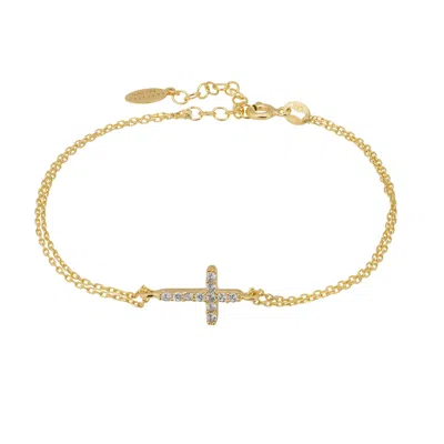 Latelita Women's Gold / White Divine Cross Bracelet Gold In Multi