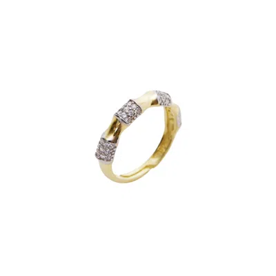 Spero London Bone Sterling Silver Adjustable Ring In Gold