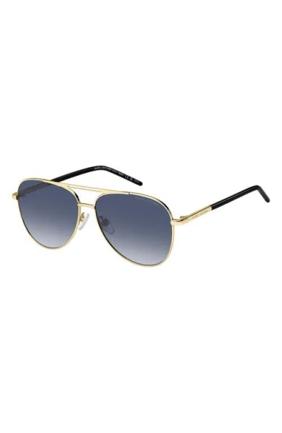 Marc Jacobs 59mm Gradient Pilot Sunglasses In Blue