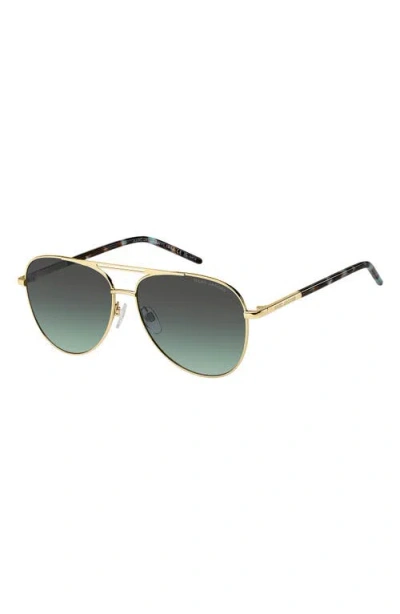 Marc Jacobs 59mm Gradient Pilot Sunglasses In Green
