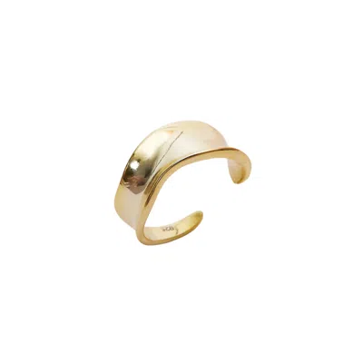 Spero London Large Contour Stack Sterling Silver Ring In Gold