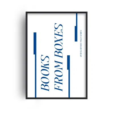 Fanclub Blue Books From Boxes Giclée Art Print In Blue