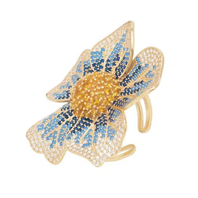 Latelita Women's Pansy Blue Ring Gold In Multi