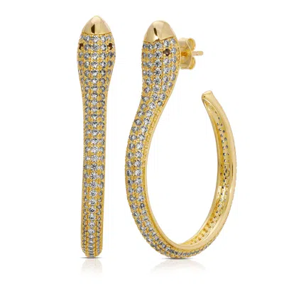 Native Gem Women's Gold Snake Mega Hoop