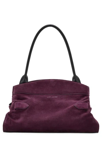 Marc Jacobs Suede Shoulder Bag With Buckle And Handle In Purple