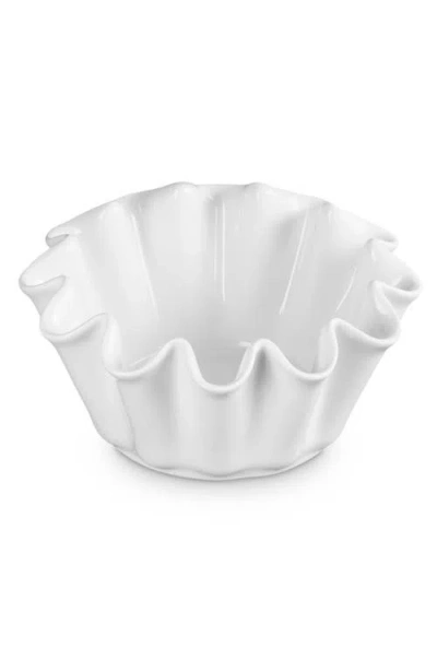 Le Creuset Stoneware Ruffle 1.4 Qt. Brioche Baker In White