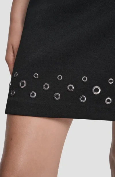 Dkny Women's Grommet Hem Detail Mini Skirt In Black