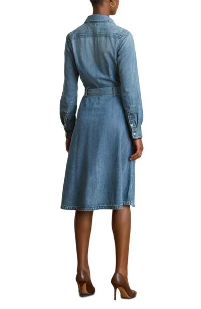 Ralph Lauren Women's Belted Denim Shirtdress In Blue