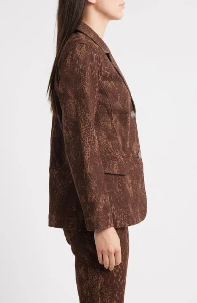 City Blues Flap Pocket Denim Blazer In Brown