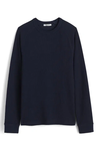 Madewell Textured Long Sleeve T-shirt In Blue