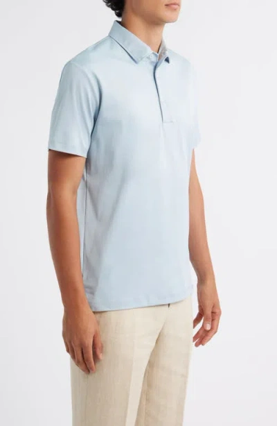 Aurélien Aur1 Solid Cotton Polo In Blue