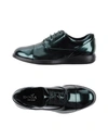 Hogan Laced Shoes In Deep Jade
