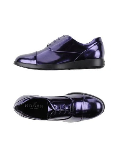 Hogan Laced Shoes In Purple