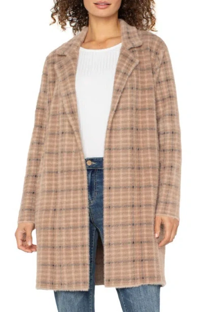 Liverpool Los Angeles Coatigan Open Front Cardigan Sweater In Brown