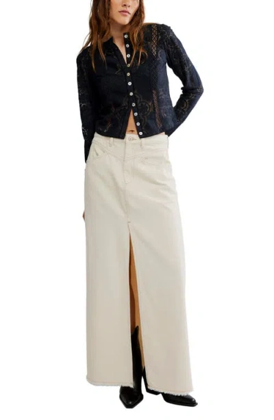 Free People Jae Knit Long Sleeve Shirt In Black In Multi