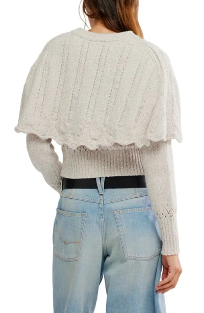 Free People Bali Cape May Wool Cardigan In Neutral