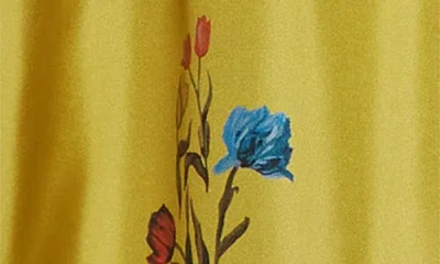 Marni Floral Embroidered Long Sleeve Dress In Animal Print