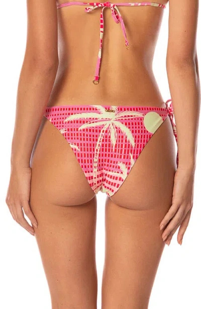Maaji Palm Excel Sunning Reversible Bikini Bottoms In Pink