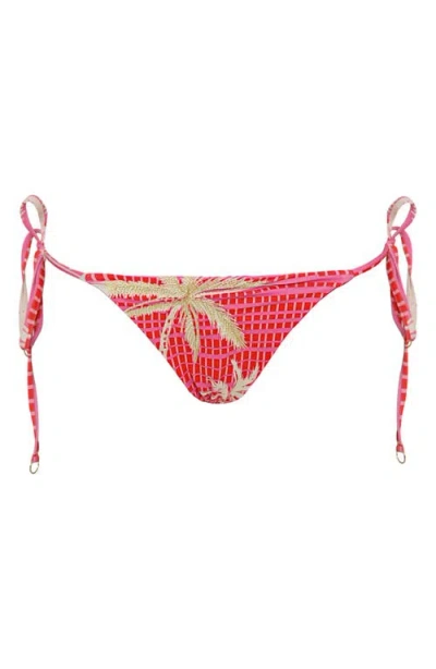 Maaji Palm Excel Sunning Reversible Bikini Bottoms In Pink