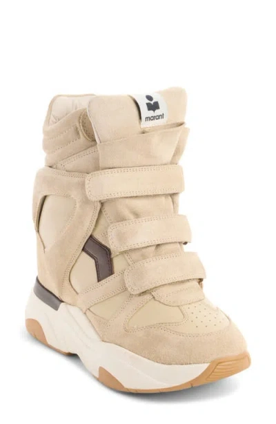 Isabel Marant Balskee Leather And Suede High-top Wedge Sneakers In Neutral