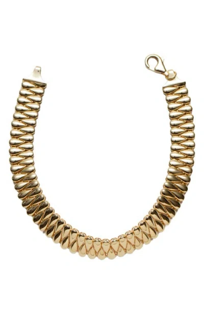 Argento Vivo Sterling Silver Gp Pointed Link Bracelet In Gold