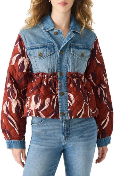 Steve Madden Caddie Quilted Denim Jacket In Multi