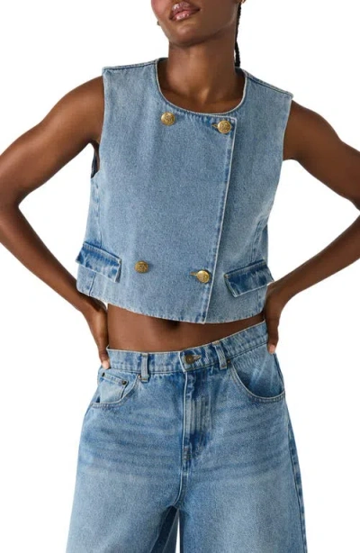 Steve Madden Brea Denim Vest In Multi
