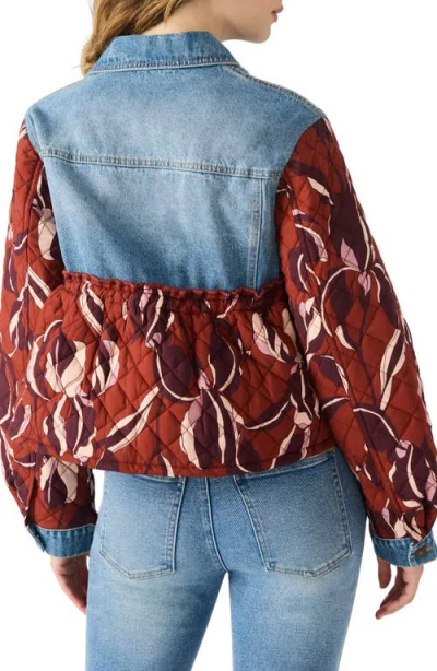 Steve Madden Caddie Quilted Denim Jacket In Multi