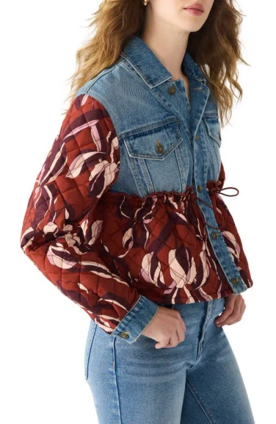 Steve Madden Caddie Quilted Denim Jacket In Multi