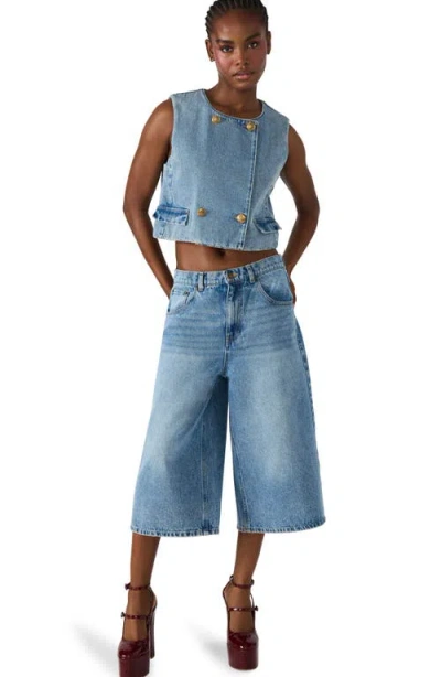 Steve Madden Brea Denim Vest In Multi