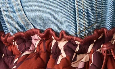 Steve Madden Caddie Quilted Denim Jacket In Multi