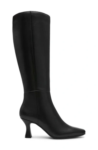 Anne Klein Womens Perfektion Wide Calf Snip Toe Knee High Boots In Black