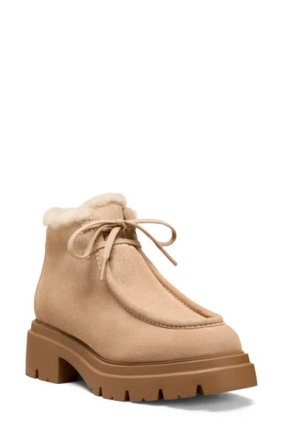 Stuart Weitzman Hudson Genuine Shearling Lined Chukka Boot In Neutral