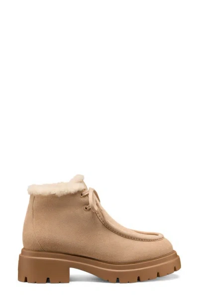 Stuart Weitzman Hudson Genuine Shearling Lined Chukka Boot In Neutral