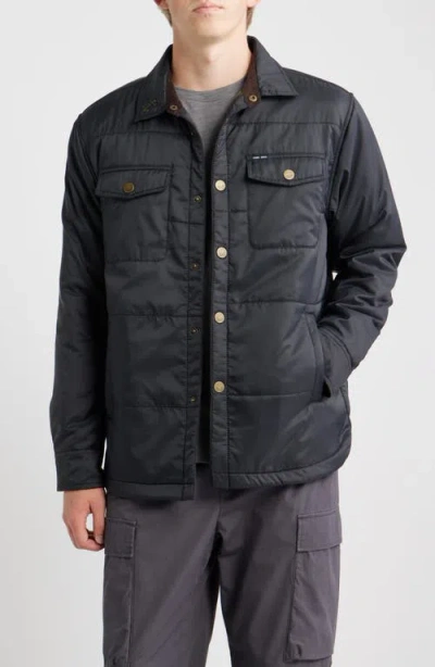 Dark Seas Machinist Quilted Snap-up Shirt Jacket In Black