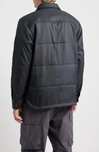 Dark Seas Machinist Quilted Snap-up Shirt Jacket In Black