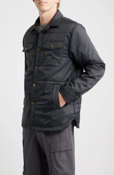 Dark Seas Machinist Quilted Snap-up Shirt Jacket In Black
