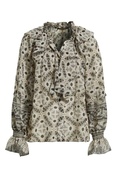 Kobi Halperin Eliza Batik Print Ruffle Top In Multi