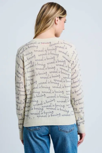 Lisa Todd Normal Is Boring Cashmere Sweater In Neutral